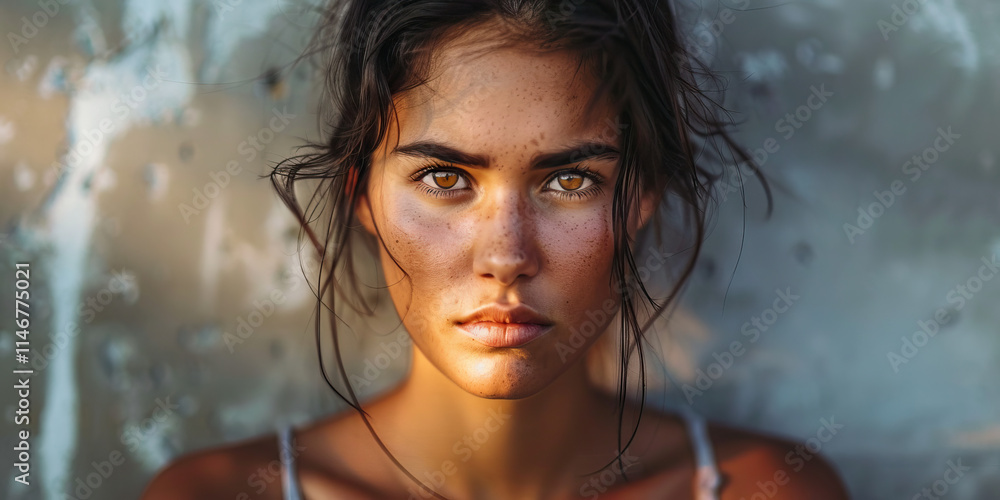 Portrait of a Young Woman with Freckles Portrait of a Young Woman with Freckles