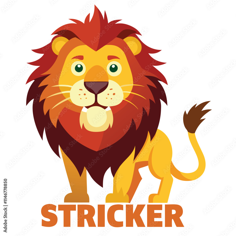 Obraz premium lion-stricker-vector-with-a-white-background---a-w.eps