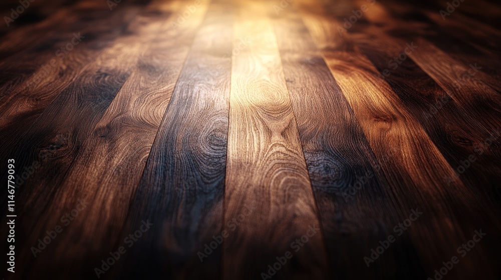 Fototapeta premium Dark brown wooden floor with light streaks.