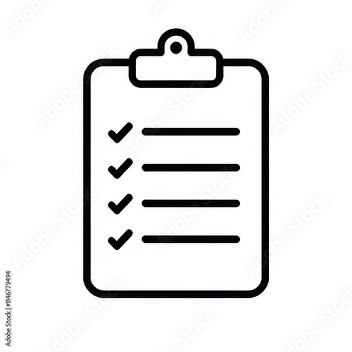 clipboard with checklist icon on white background