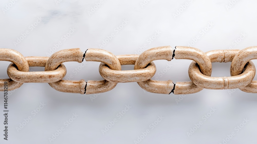 A wooden chain link rests on a white surface, showcasing its natural texture and craftsmanship. A wooden chain link rests on a white surface, showcasing its natural texture and craftsmanship.