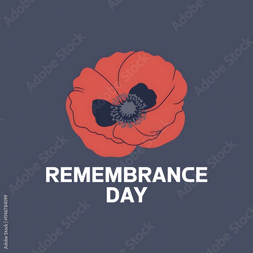 Remembrance Day Poppy Flower Graphic Design photo