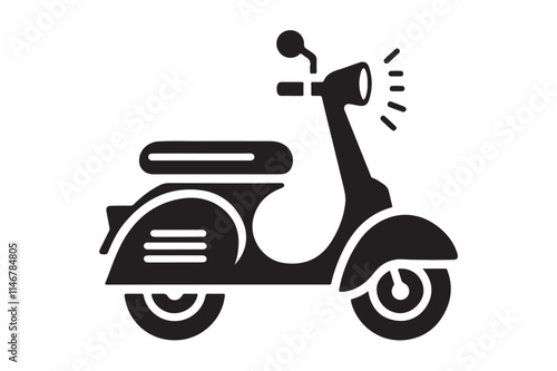 A scooter icon silhouette illustration with white background 1