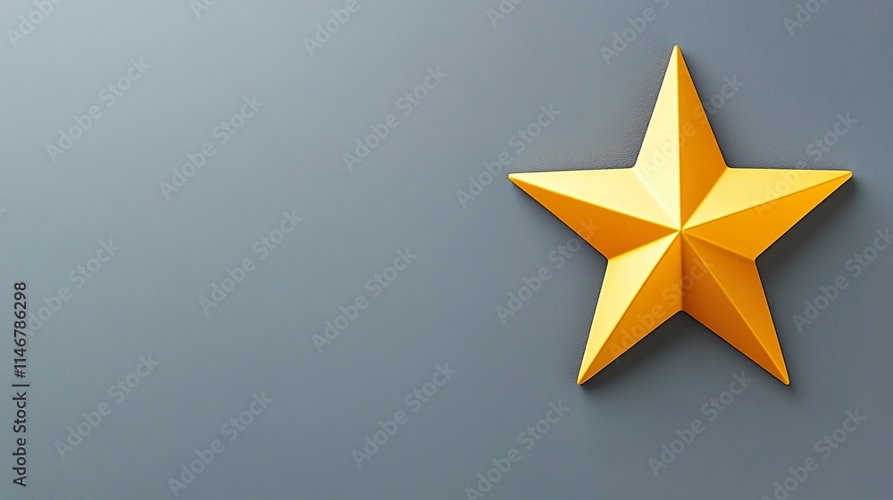 Obraz premium Abstract 3D Golden Star with Polished Finish Modern Artistic Shape