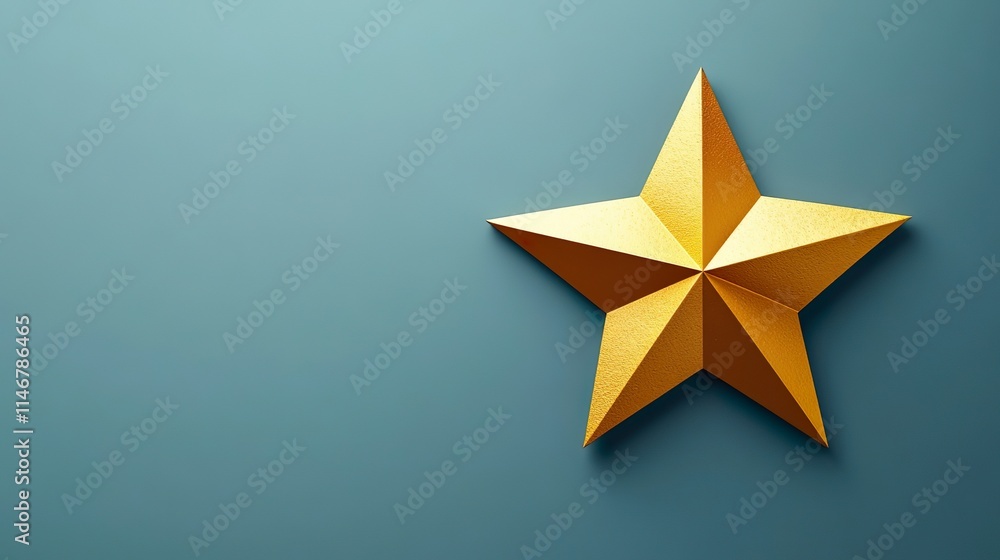 Fototapeta premium Refined Golden Star Geometric Design with Detailed Metallic Finish