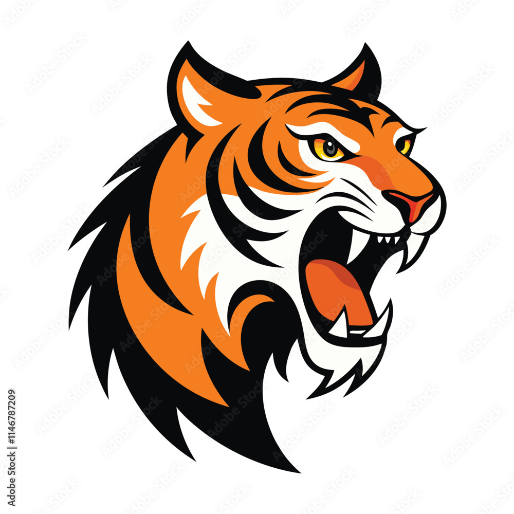 logo of tiger head vector illustration on white background logo of tiger head vector illustration on white background