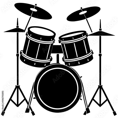  Drum set vector art illustration