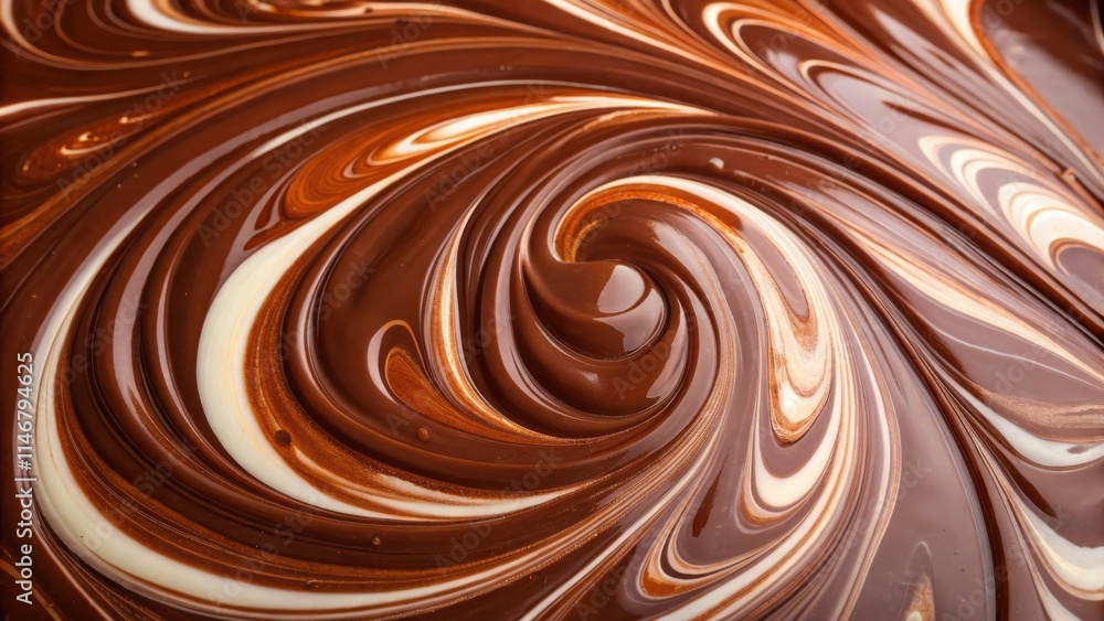 Swirling Milk and Dark Chocolate Texture A Close-Up View of Rich, Creamy and Delicious Melted Chocolate Swirling Milk and Dark Chocolate Texture A Close-Up View of Rich, Creamy and Delicious Melted Chocolate