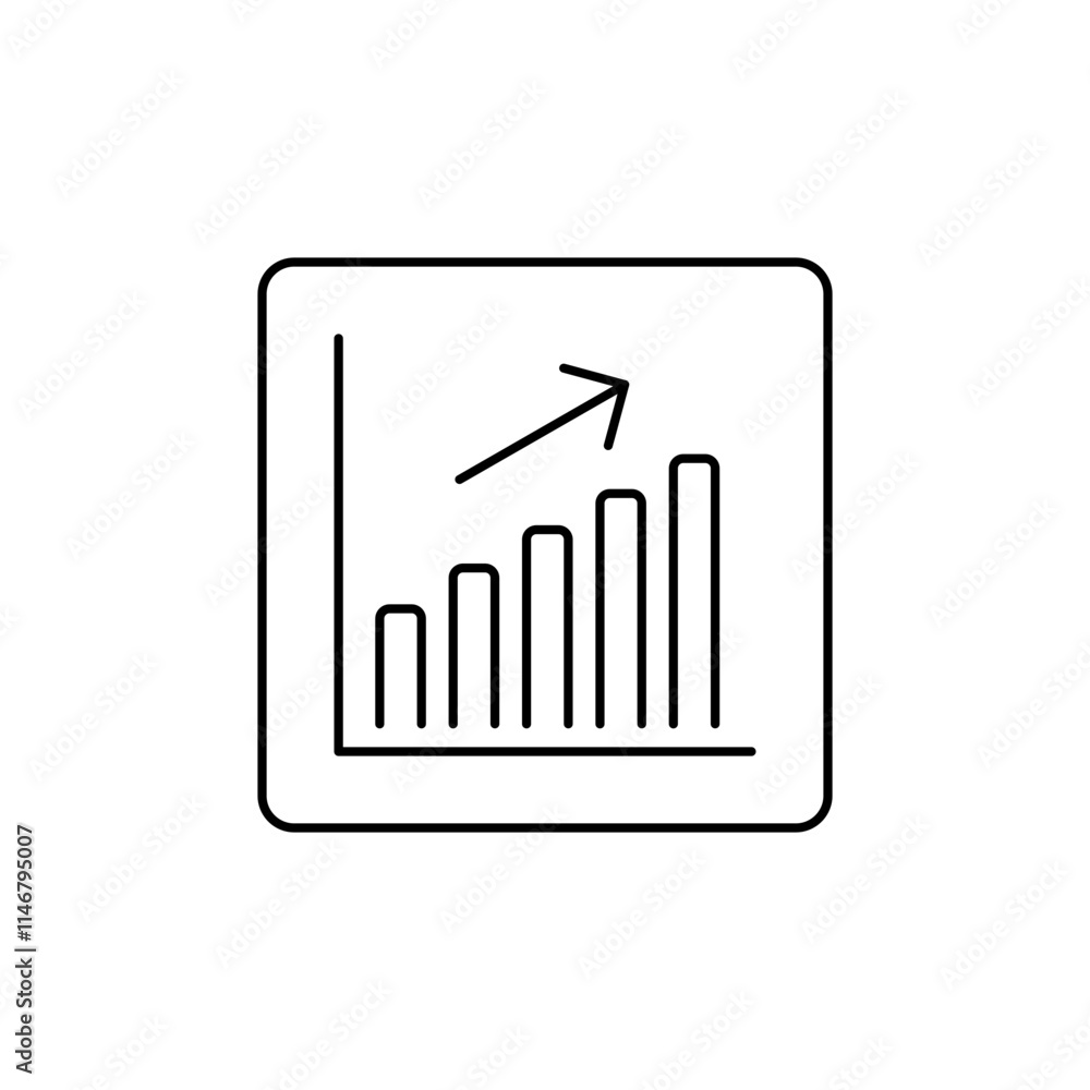 Bar Chart Outline icon For data analysis and comparison. Bar Chart Outline icon For data analysis and comparison.
