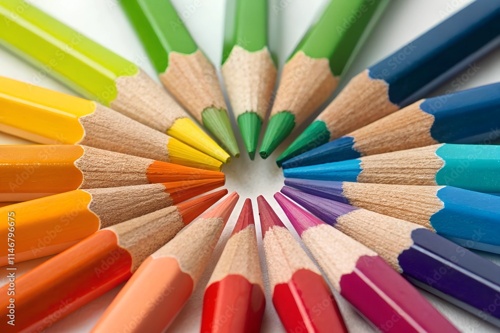 Closeup of Colorful Sharpened Pencils Closeup of Colorful Sharpened Pencils