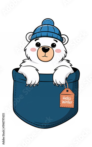 polar bear in the pocket illustration  photo