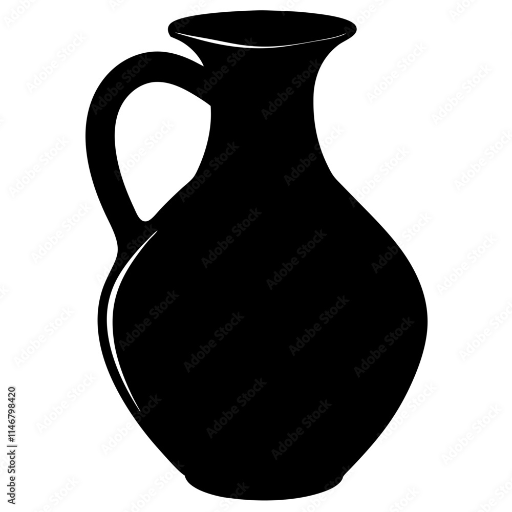 Sweet Jug silhouette on white background Sweet Jug silhouette on white background