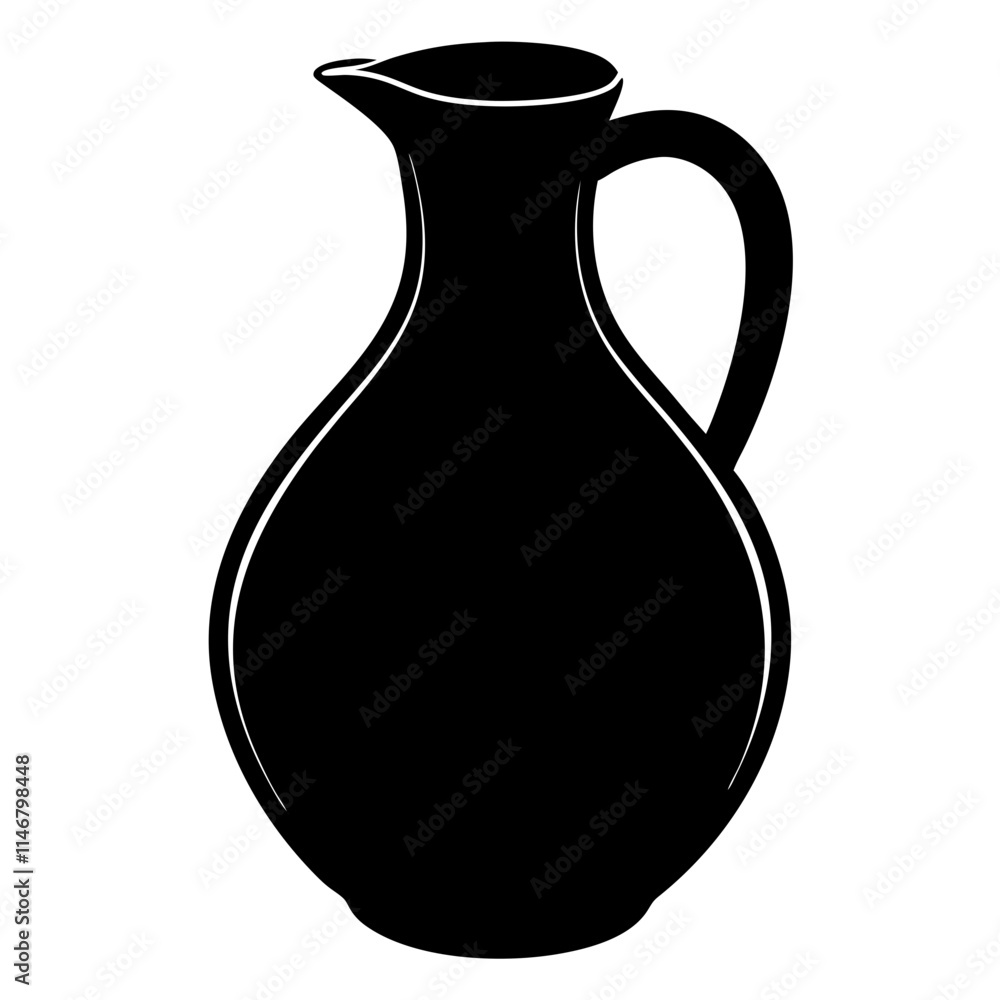 Sweet Jug silhouette on white background Sweet Jug silhouette on white background
