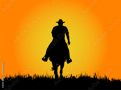 cowboy riding horse