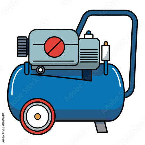 air compressor flat vector design isolated on white background.