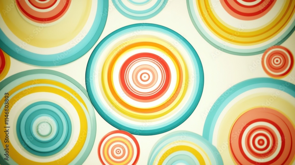 Abstract Colorful Circles Retro Design Background Abstract Colorful Circles Retro Design Background