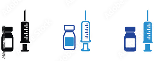 Vaccination icon vector set, flat style vaccination icon vector set isolated on white background.
