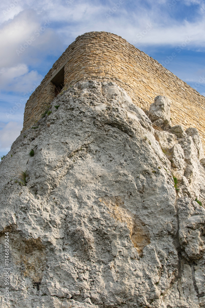 Ruins of medieval gothic Rabsztyn Castle located on the Polish Jurassic Highland, Rabsztyn, Poland