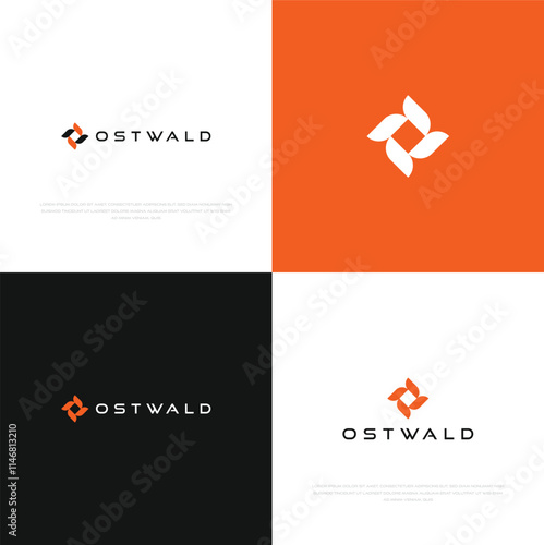 o letter initial logo vector icon illustration overlap overlapping style