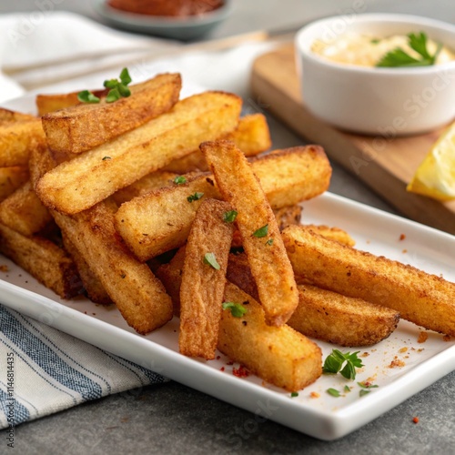 Deep-fried stick potatoes, a traditional French side option.