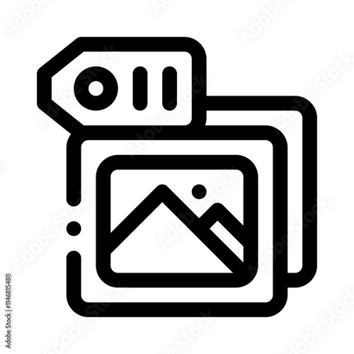 photo tag line icon