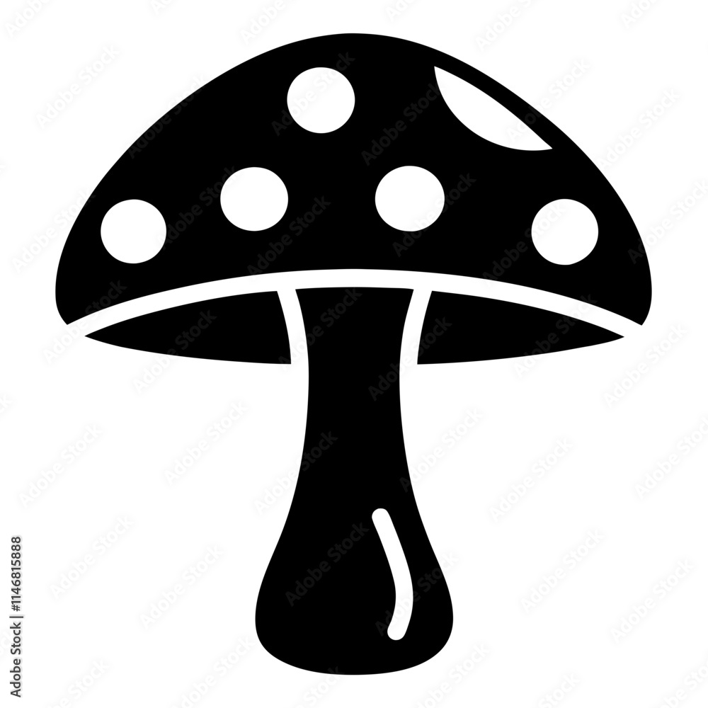 Mushroom icon silhouette vector art illustration Mushroom icon silhouette vector art illustration