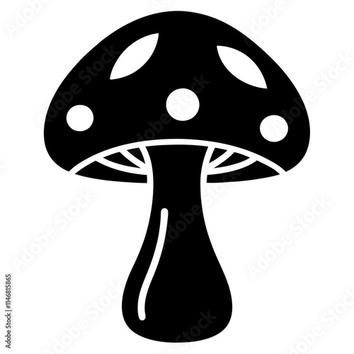 Mushroom icon silhouette vector art illustration