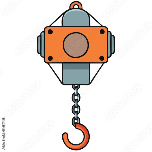 Chain Hoist Vector illustration isolated on white background.