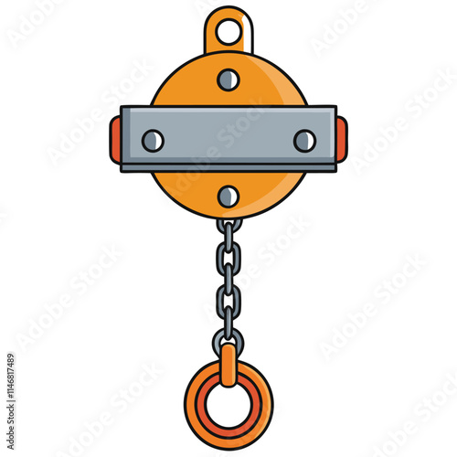 Chain Hoist Vector illustration isolated on white background.