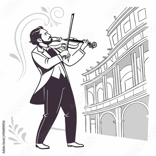 musician playing the violin on the street