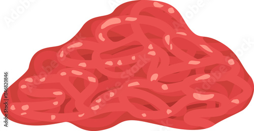 Fresh minced meat resting on a clean white surface, displaying vibrant red hues and appealing texture, perfect for preparing a variety of delicious dishes and meals