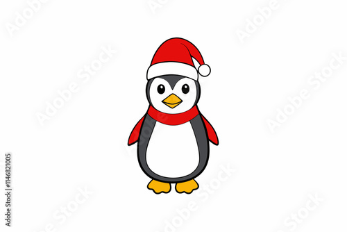 penguin with santa hat