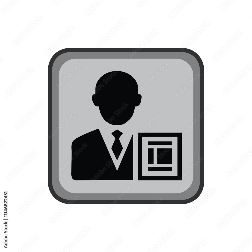 Businessman icon on square buttons. - Squared Series Businessman icon on square buttons. - Squared Series