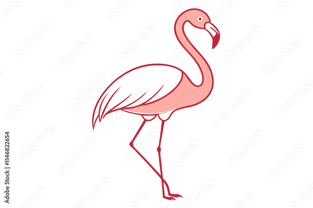 Fototapeta premium pink flamingo isolated on white