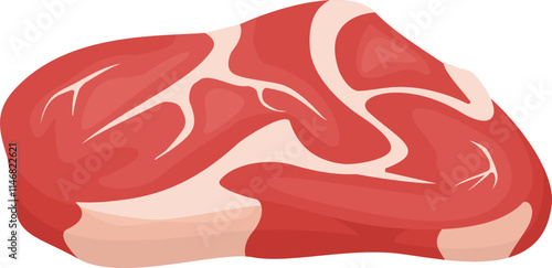Raw beef steak isolated on white background representing protein, food, barbecue, grill, restaurant, butchery, cooking, and delicatessen concepts