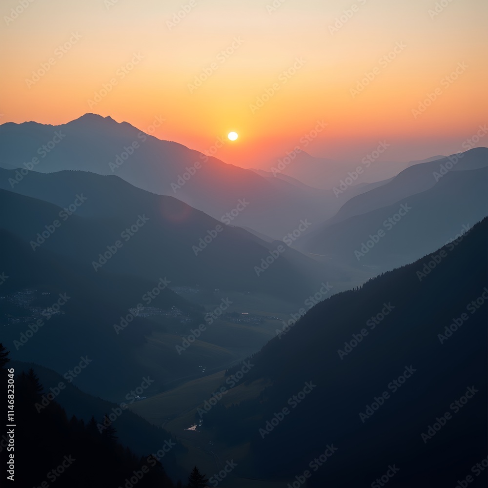 Fototapeta premium sunrise in the mountains