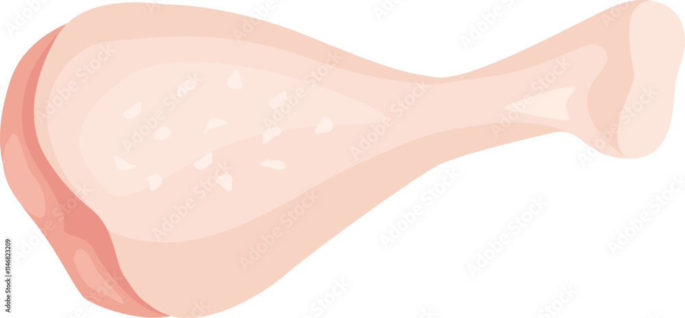 Fototapeta premium Single raw chicken leg quarter isolated on white background, ideal for representing poultry products, healthy eating habits or cooking recipes