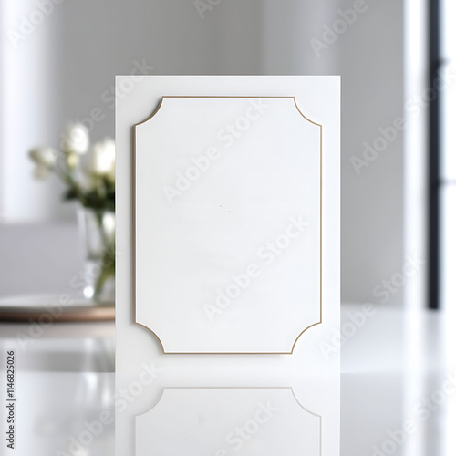Elegant Blank Wedding Invitation Card with Ornate Border Design