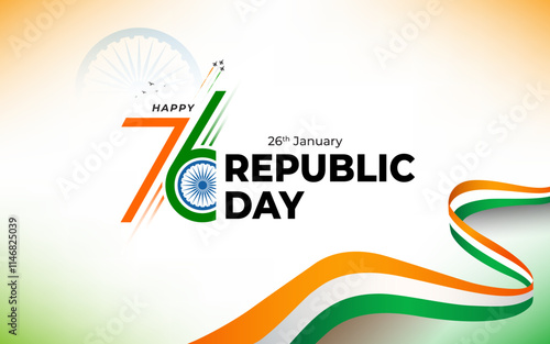 Happy Republic Day Celebration Greeting Background Template - 76th Indian Republic Day Celebration Background