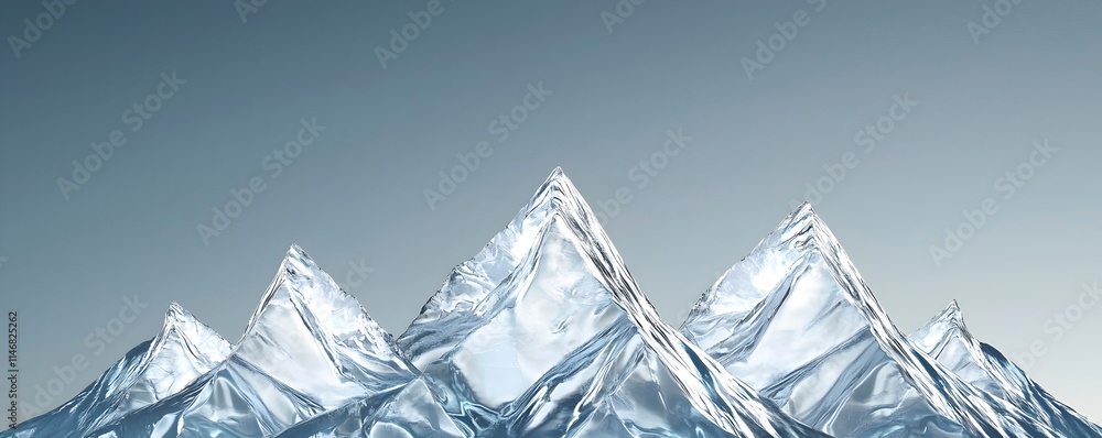 Stunning Clear Crystal Mountain Peaks Against Sky Stunning Clear Crystal Mountain Peaks Against Sky
