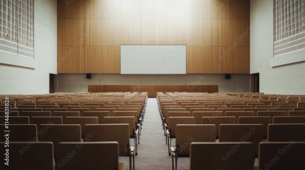 Empty Auditorium - A Spacious and Serene Architectural Interior Empty Auditorium - A Spacious and Serene Architectural Interior