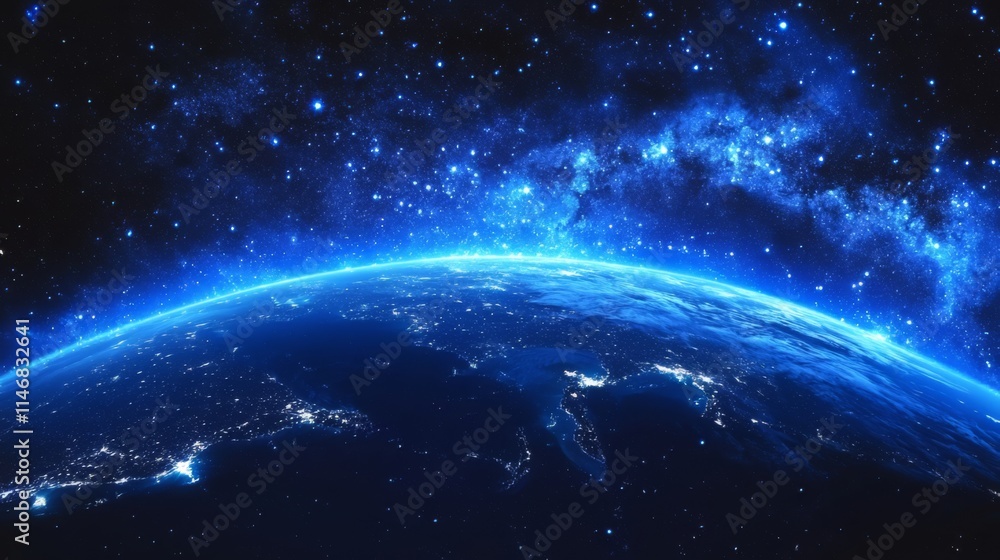 Fototapeta premium Stunning View of Earth from Space at Night