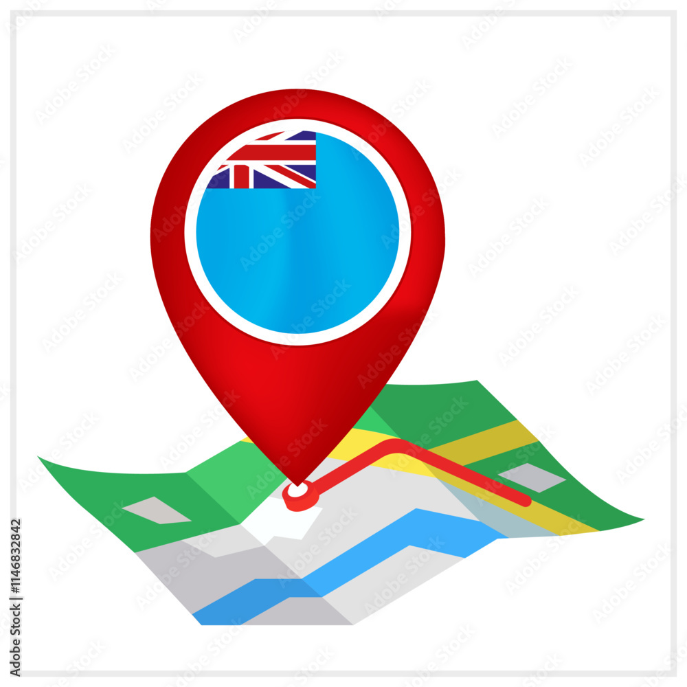 Obraz premium Fiji Flag and Location Symbol Design