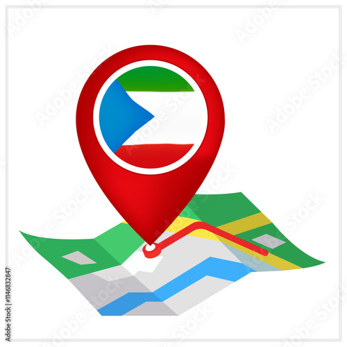 Equatorial Guinea Flag and Location Symbol Design