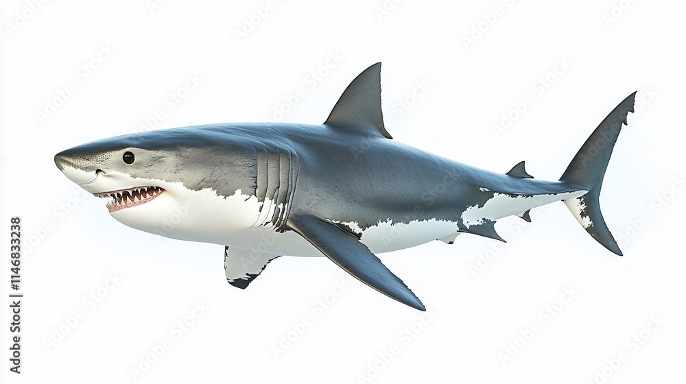 Great white shark isolated on white background. Great white shark isolated on white background.