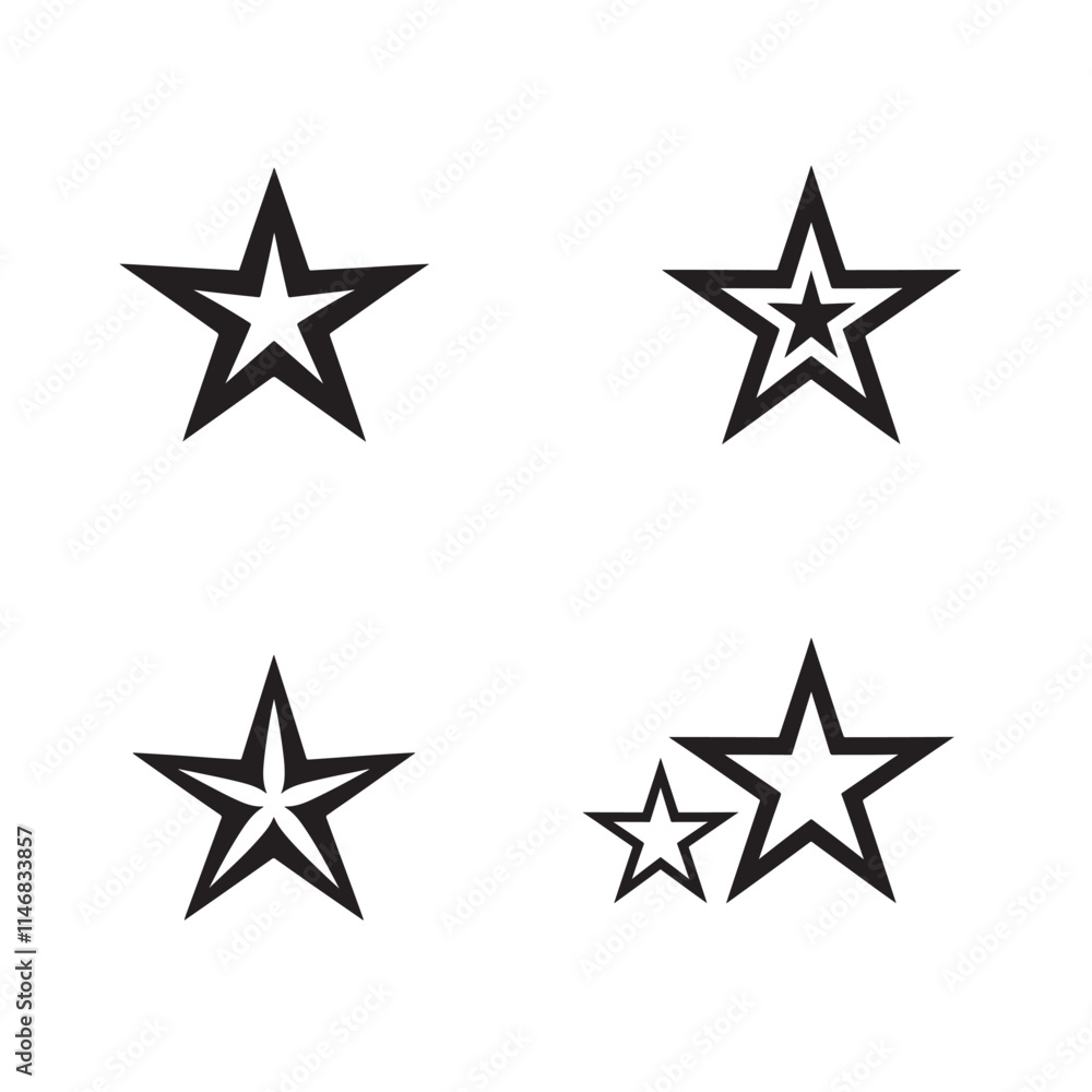 star silhouette vector icon with a white background star silhouette vector icon with a white background