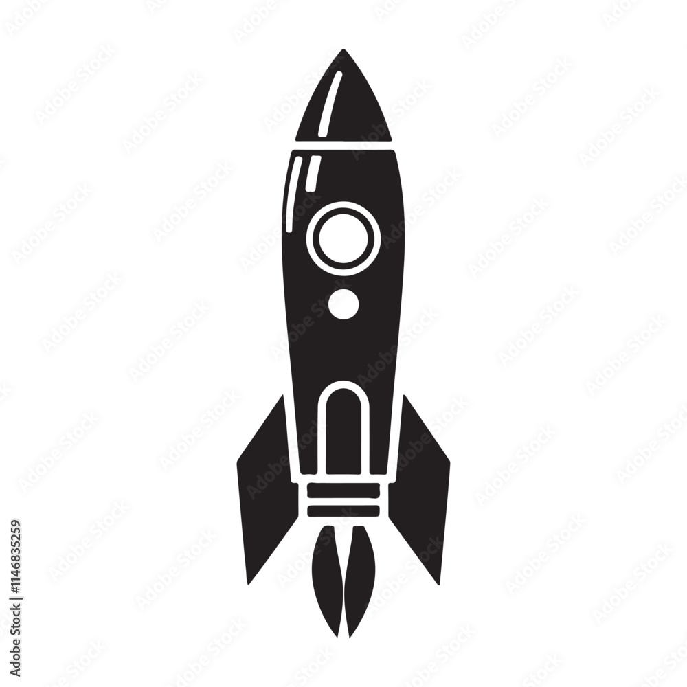 Rocket icon silhouette illustration with white background 6 Rocket icon silhouette illustration with white background 6