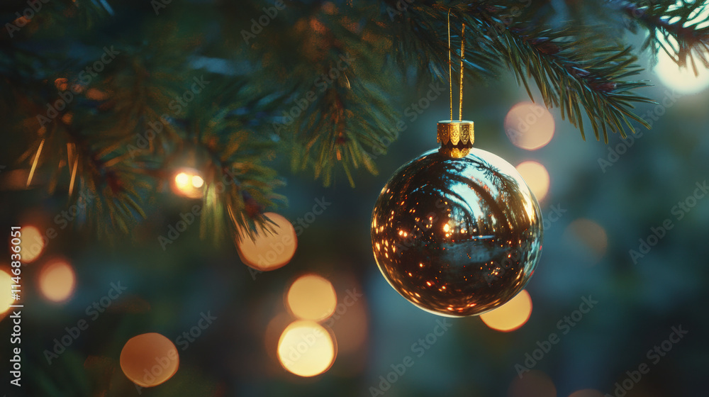 Close-Up Shot of Shiny Gold Ornament for Christmas Decoration Close-Up Shot of Shiny Gold Ornament for Christmas Decoration