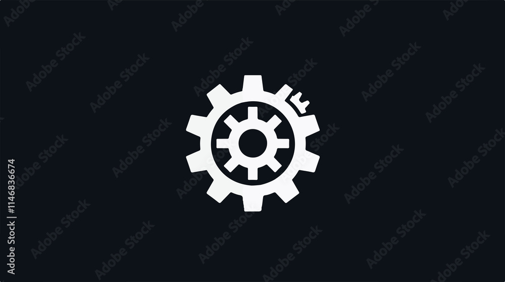 Black Gear Wheel Silhouette Shape Settings Icon Symbol Black Gear Wheel Silhouette Shape Settings Icon Symbol