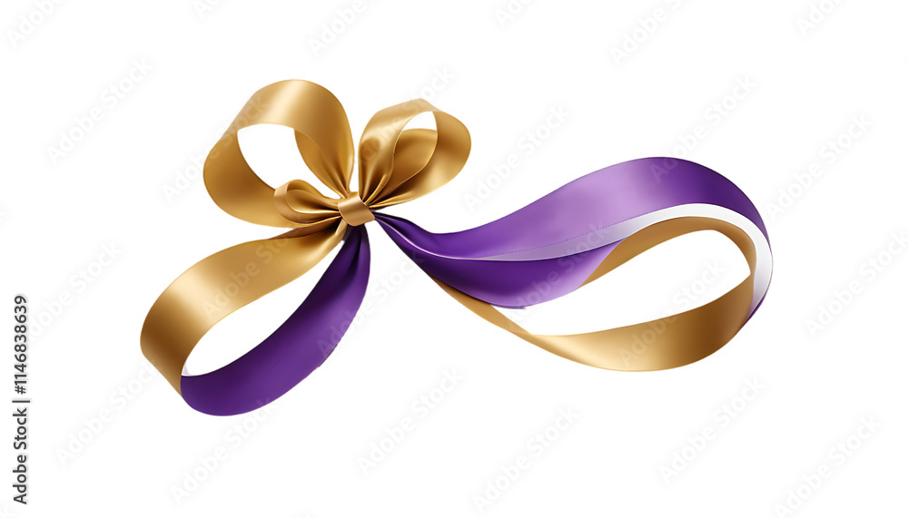 Abstract purple and golden combination ribbon for your creative gift package. Abstract purple and golden combination ribbon for your creative gift package.